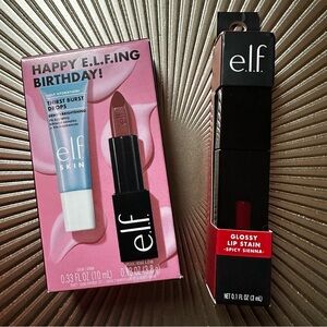 e.l.f. Bundle - Glossy Lip Stain, Lipstick and Thirst Burst Drops Set — All new